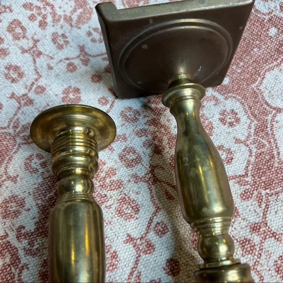 Vintage Brass Candlesticks Pair - Picture 7 of 11